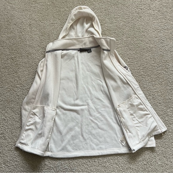Merrell Women Fleece Jacket Coat Size Small Ivory Cream Hooded Outdoor Full Zip, - Picture 8 of 16